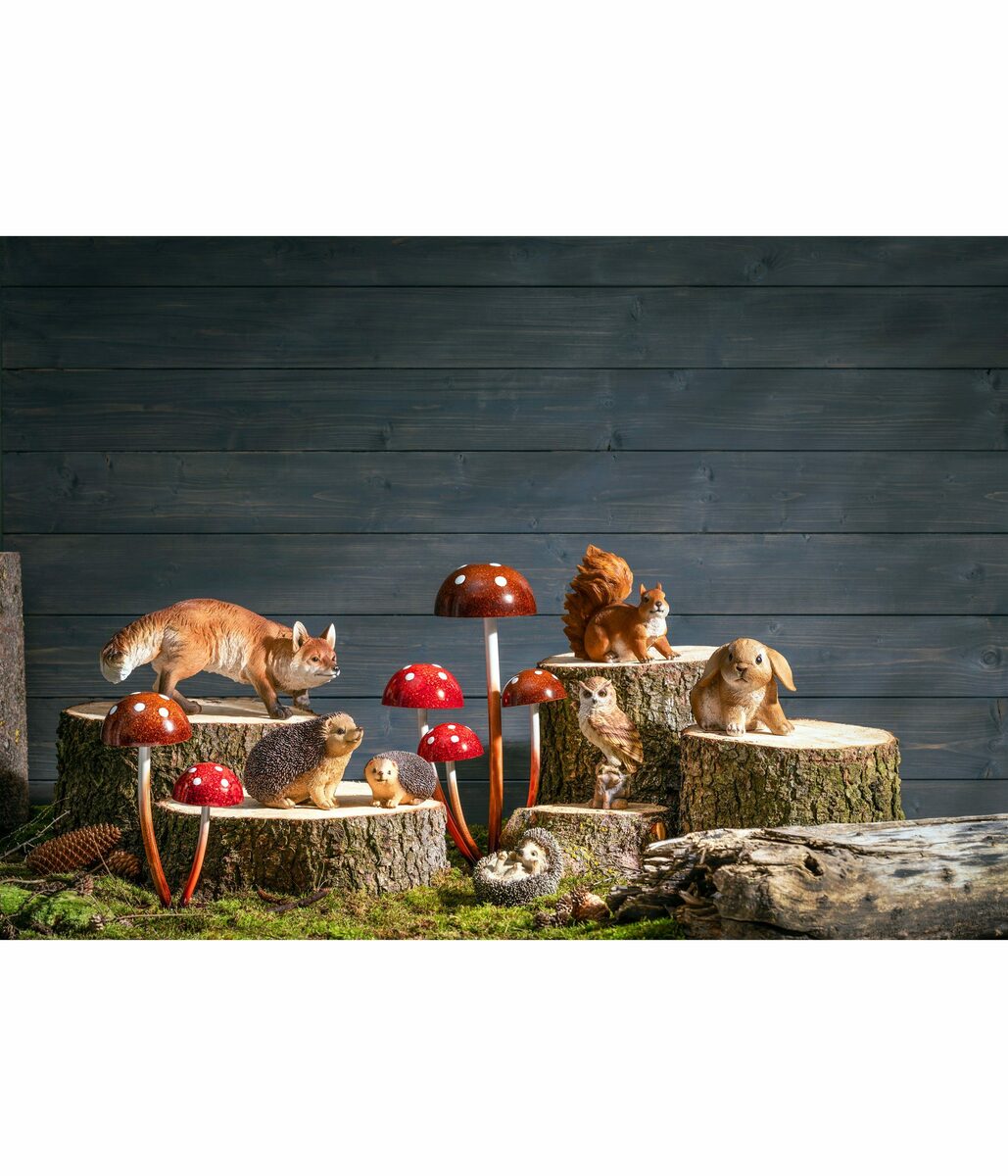 Bild 2 von Dehner Gartenfigur Pilze, 27 x 21.5 x 46 cm, Metall, Herbstdekoration für Drinnen und Draußen