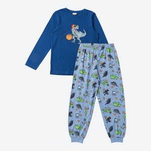 Kinder-Jungen-Pyjama aus reiner Baumwolle, 2-teilig
