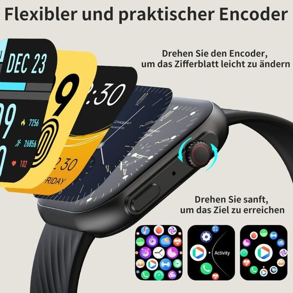 Bild 4 von EUARY Damen Smartwatch Fitnessuhr Sport Watch Fitnessarmband Smartwatch (2.01 " Zoll) IP68 Wasserdicht Touchscreen 100+ Sportmodi Kompatibel mit Android & iOS, Menstruationszyklus, SpO2 Pulsuhr