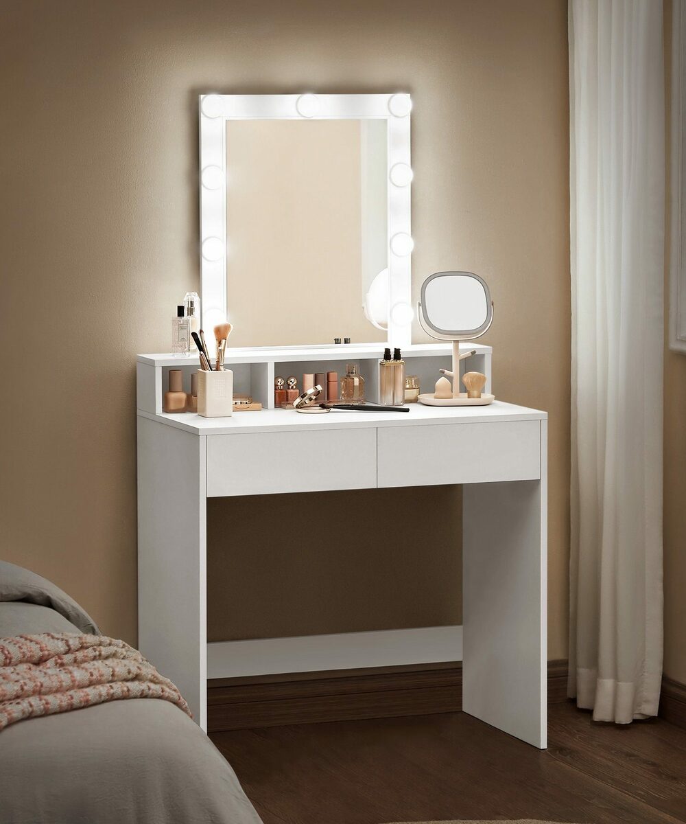 Bild 1 von VASAGLE Schminktisch, mit LED-Beleuchtung, einstellbare Helligkeit, modern