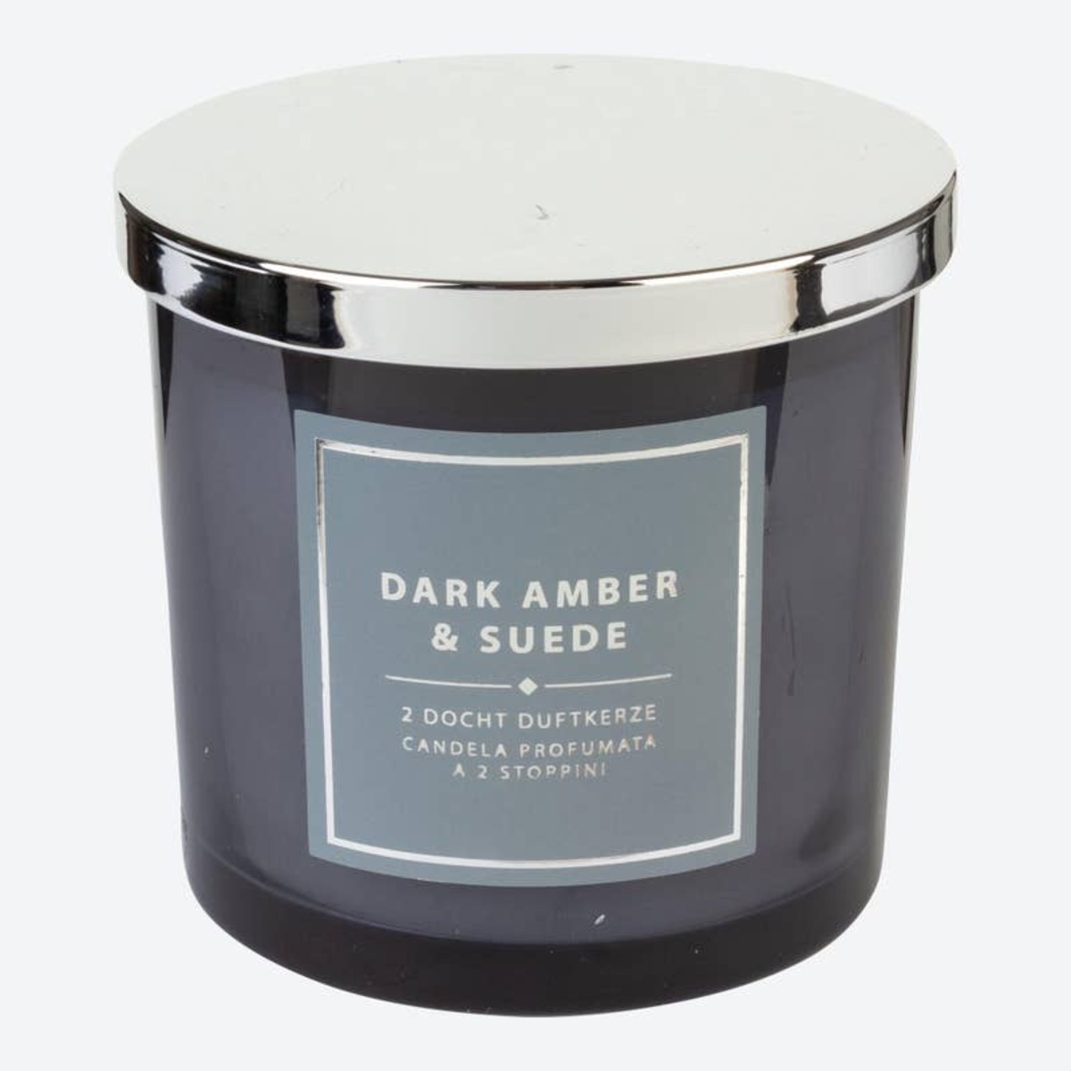 Bild 1 von 2-Docht-Duftkerze im Glas, Dark Amber & Suede, ca. 10x10cm