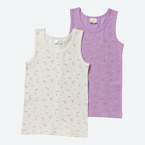Kinder-Mädchen-Unterhemd mit schönem Muster, 2er-Pack