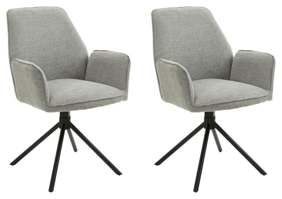 Bild 1 von Armlehnstuhl Blair Hellgrau/ Schwarz gepolstert 2-er Set