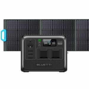 BLUETTI Stromerzeuger Solar Generator Kit AC60 403Wh mit 200W Solarpanel, (fürOutdoor-Camping, LiFePO₄-Batteriezellen), 2 600W (1200W Spitze) AC Ausgängen