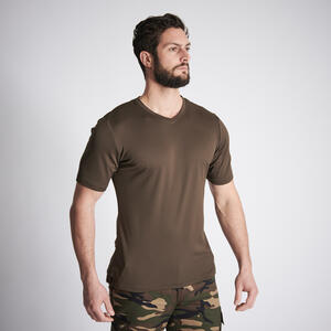 Jagd-T-Shirt 100 atmungsaktiv dunkelbraun