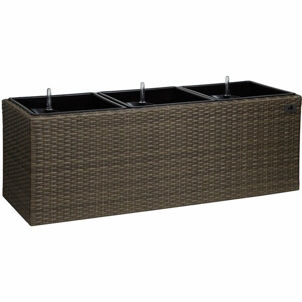 Bild 1 von Gartenfreude Pflanzkübel Polyrattan 102 cm x 36 cm Cappuccino