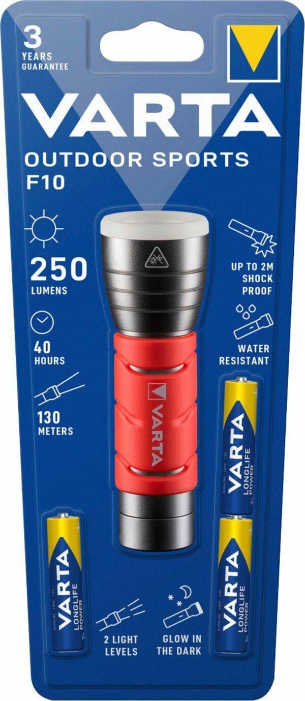 Bild 2 von VARTA Taschenlampe Outdoor Sports F10 Taschenlampe inkl. 3x LONGLIFE Power AAA Batterien