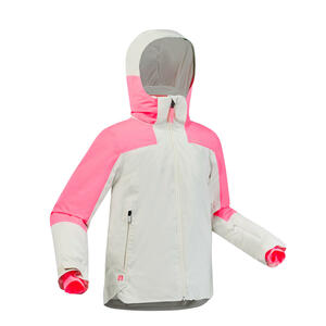Skijacke Kinder warm wasserdicht - 900 Sport weiß/rosa