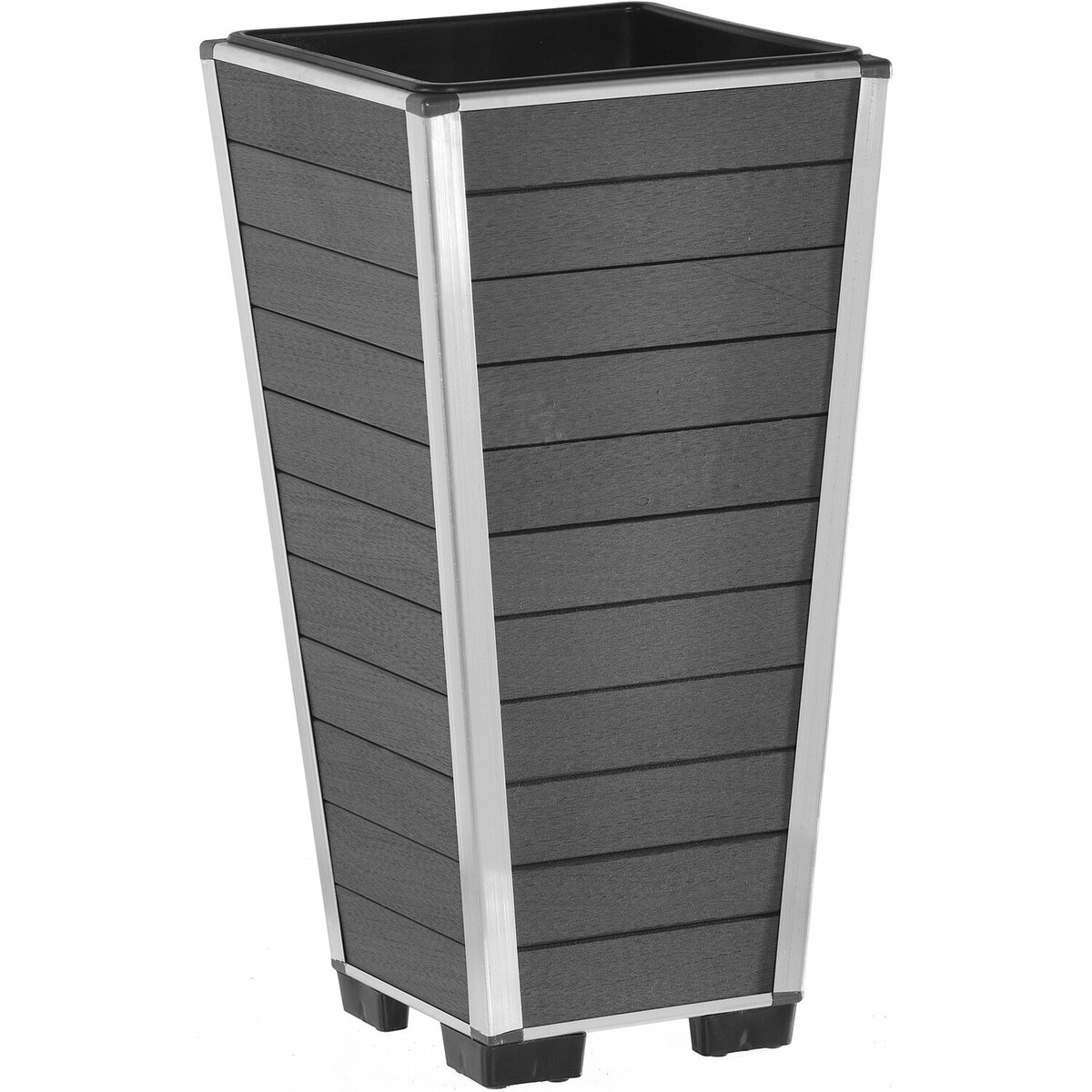 Bild 1 von Gartenfreude Pflanzgefäß WPC konisch 27 cm x 27 cm x 53 cm Anthrazit