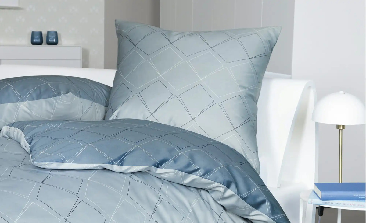 Bild 1 von Mako-Satin-Wende Bettwäsche Rauten