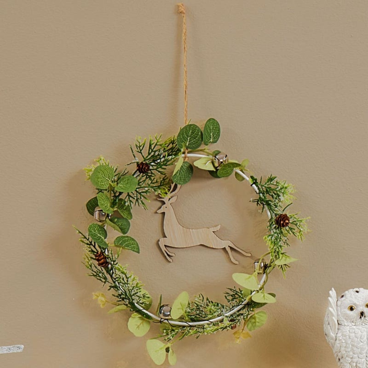 Bild 1 von Türkranz mit Kunst-Eukalyptus-Blättern, ca. 3x3x2,5cm
