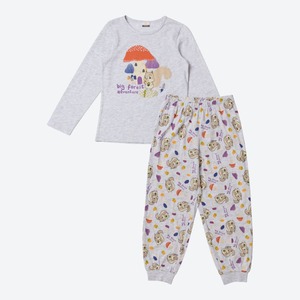Kinder-Mädchen-Pyjama mit verspieltem Muster, 2-teilig
