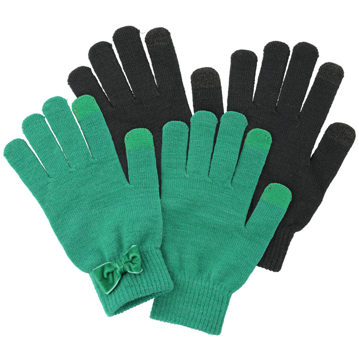 Bild 1 von 2 Paar Damen Handschuhe mit Zierschleife