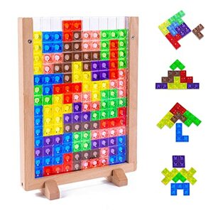 Montessori Spielzeug ab 3 4 5 Jahre, 3D transparentes Gehirn Spielzeug, Tetris Spiel Puzzle Set, Intelligenz Bunte Blöcke Gehirnspielzeug für Kinder 3 4 5 6 Jahre alt, Geschenk für Jungen und Mäd