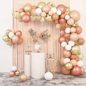 YHmall 129 Stück Champagner Orangen Rosa Gold Luftballons Gi