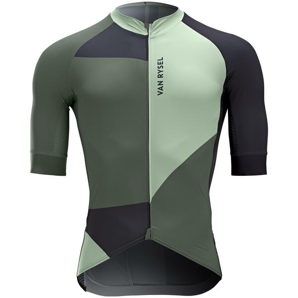 Bild 1 von Radtrikot kurzarm Sommer Rennrad – Racer Color Block Herren grau/grün