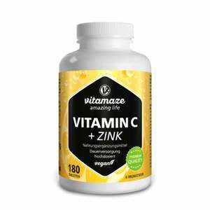 Vitamin C 1000 mg hochdosiert+Zink vegan 180  St