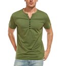 Bild 1 von WAZZAP Henley Shirt Herren Kurzarm Casual Slim Fit Rundhals