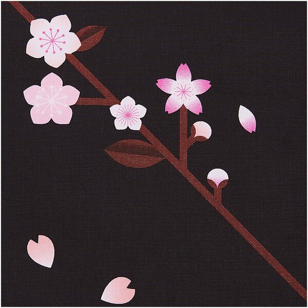 Bild 1 von Rico Design Meterware Canvas Kirschblüten schwarz