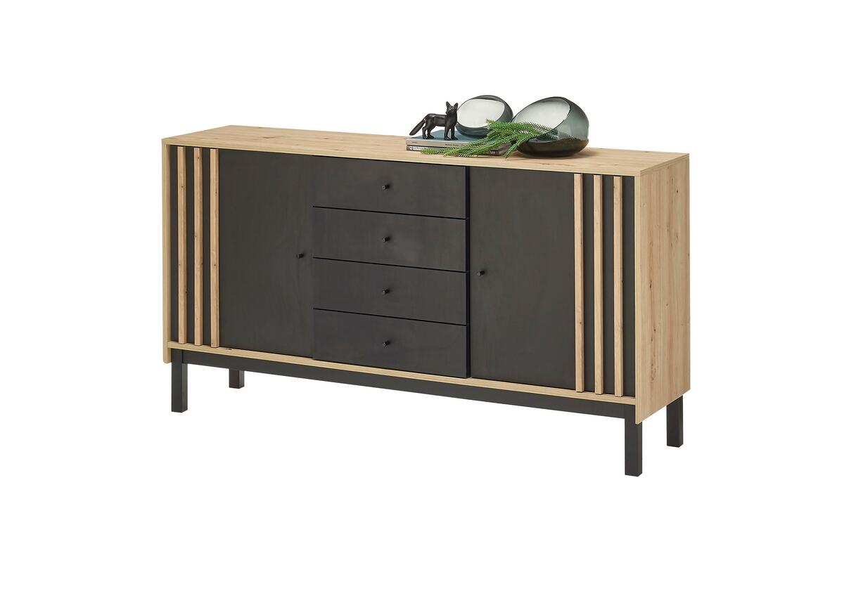 Bild 1 von Sideboard Volano in Schwarz/Eiche Artisan