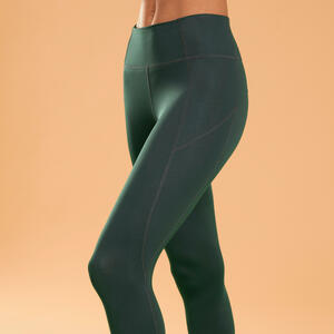 Leggings Damen Yoga wendbar - dunkelgrün