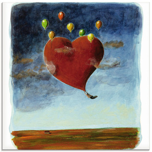 Artland Glasbild "Fliegendes Herz", Herzen, (1 St.), in verschiedenen Größen