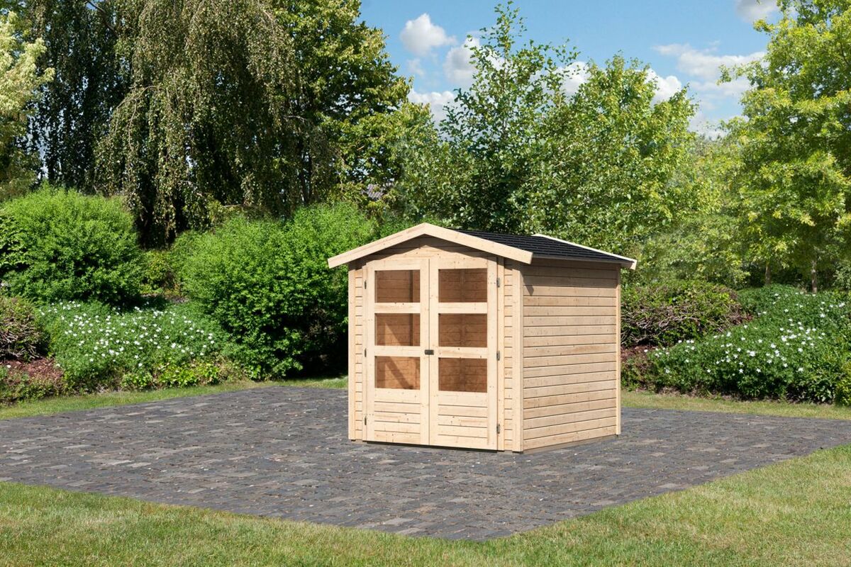Bild 1 von Karibu Gartenhaus "Leric I" SET naturbelassen mit Schindeln