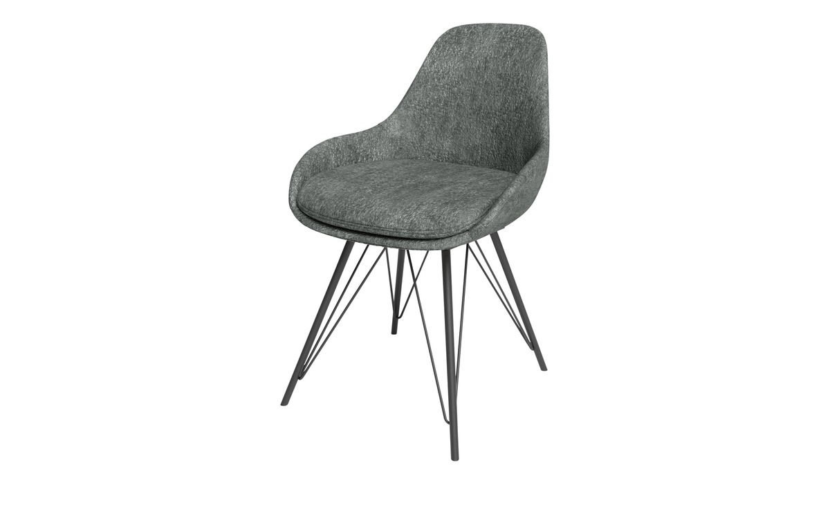 Bild 1 von JOOP! Chenille-Schalenstuhl  Wires grau Maße (cm): B: 53 H: 85 T: 58 Stühle