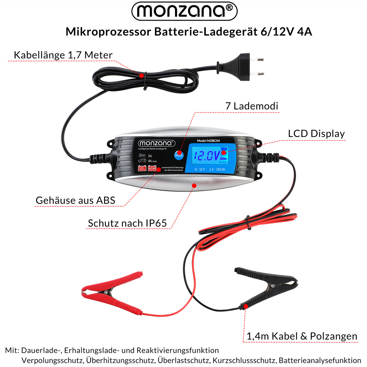 Bild 3 von monzana® Batterieladegerät 6V 12V