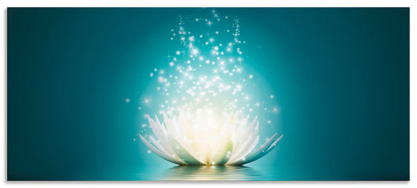 Bild 1 von Artland Küchenrückwand "Magie der Lotus-Blume", (1 tlg.), Alu Spritzschutz mit Klebeband, einfache Montage