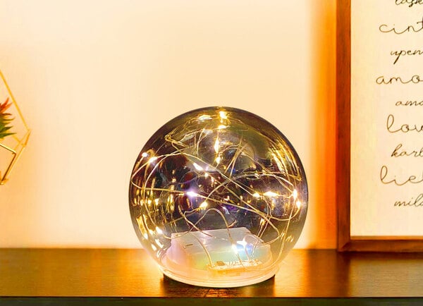 Bild 1 von Deko-Glaskugel mit 12 LEDs und Timer 12cm Warmweiß