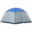 Bild 1 von Outsunny Camping Zelt 8 Personen Zelt Familienzelt 2 Fenster Glasfaser Blau