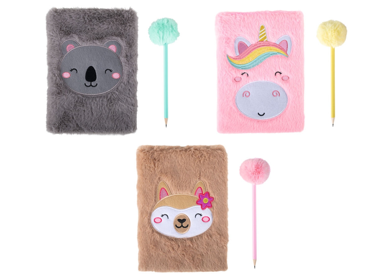 Bild 1 von UNITED OFFICE® Notizbuch in Flausch-Optik, A5-Format, mit Bleistift