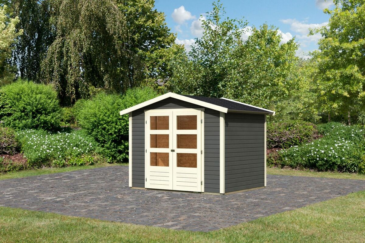 Bild 1 von Karibu Gartenhaus "Leric II" SET terragrau mit Schindeln
