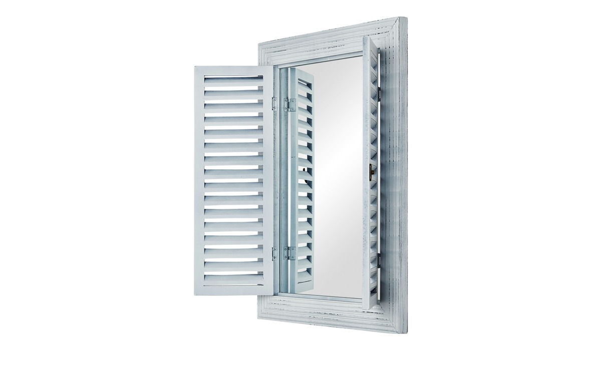 Bild 1 von Wandspiegel im Fensterdesign weiß Holz, Holzwerkstoff Maße (cm): B: 40 H: 54 T: 2,5 Geschenkideen