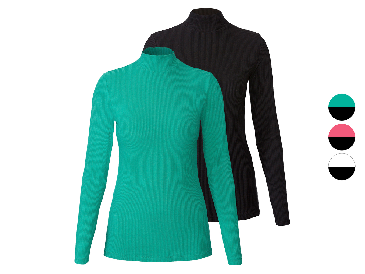 Bild 1 von esmara® Damen Rollkragenshirts, 2 Stück, in hochwertiger Ripp-Qualität