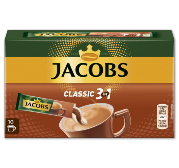 Bild 1 von JACOBS Kaffeesticks Classic 3 in 1