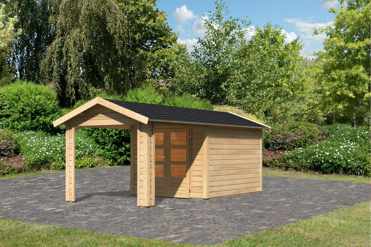 Karibu Gartenhaus "Gartenhaus Verino Y" SET naturbelassen mit
