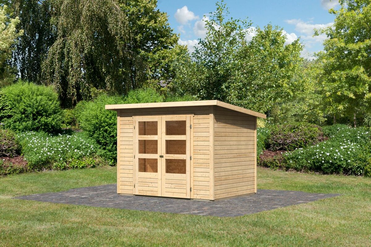 Bild 1 von Karibu Gartenhaus "Stez II" SET naturbelassen mit Dachfolie