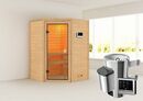 Bild 1 von Karibu Sauna "Rysum" SET naturbelassen mit Ofen 3,6 kW ext. Strg.