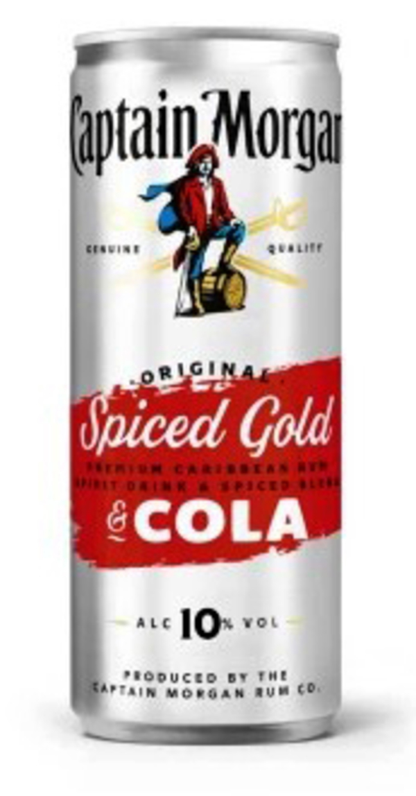 Bild 1 von Captain Morgan Spiced Gold Rum & Cola 0,25L