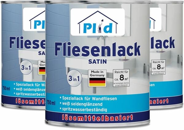 Bild 1 von Premium Fliesenlack Fliesen Lack  Fliesenfarbe Fliesen steichen Weiß - Seidenglänzend