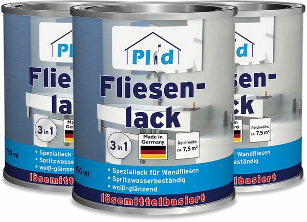 Bild 1 von Premium Fliesenlack Fliesen Lack  Fliesenfarbe Fliesen steichen Cremeweiß -Glänzend