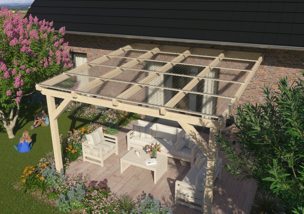 Bild 1 von TETZNER & JENTZSCH - Terrassenüberdachung Komplettset - "TEJEMACRO klar 5320 x 6000 mm"