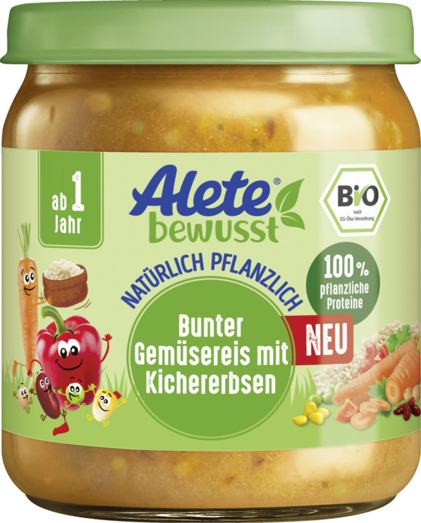 Bild 1 von Alete bewusst Bio Bunter Gemüsereis mit Kichererbsen