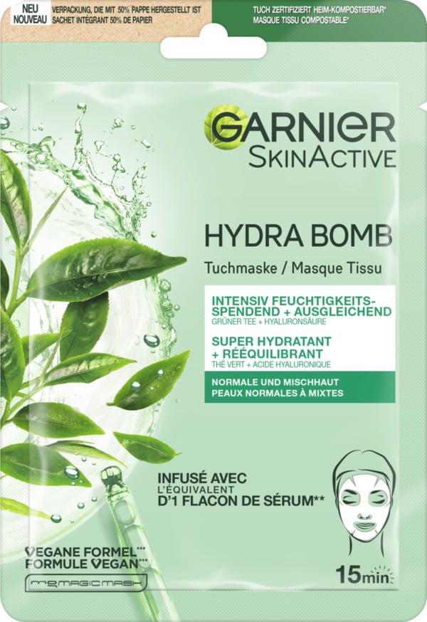 Bild 1 von Garnier SkinActive Hydra Bomb Tuchmaske Grüner Tee