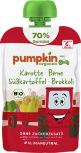 Pumpkin Organics Bio Gemüse-Frucht-Zubereitung aus Karotte, Birne, Süßkartoffel, Brokkoli