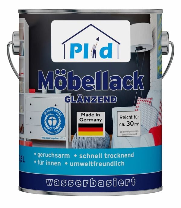 Bild 1 von Premium Möbellack Weisslack Türenlack Holzlack Spielzeugfarbe Weiß - Glänzend