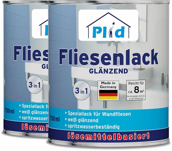 Bild 1 von Premium Fliesenlack Fliesen Lack  Fliesenfarbe Fliesen steichen Lichtgrau -Glänzend