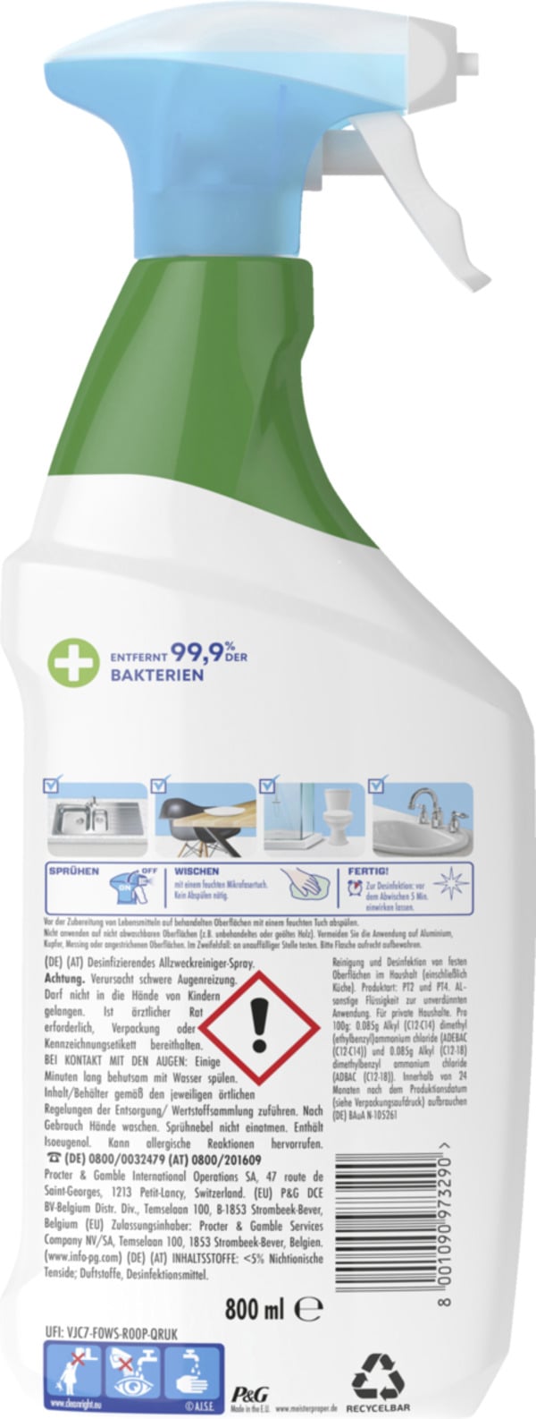 Bild 1 von Meister Proper Allzweckreiniger Sprühen-Wischen-Fertig Antibakteriell Spray